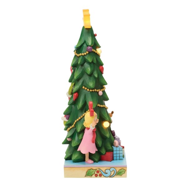 El Grinch, Cindy y Max se asoman desde un árbol de Navidad - JIM SHORE GRINCH