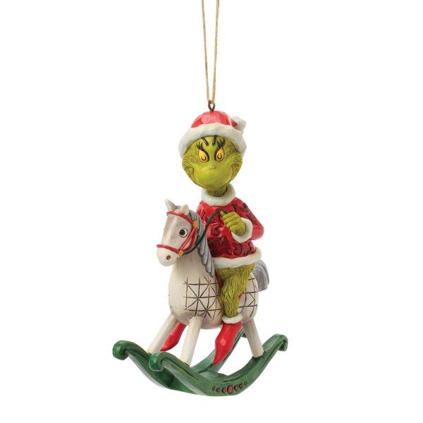 Adorno colgante de El Grinch montando un caballo mecedor - JIM SHORE GRINCH