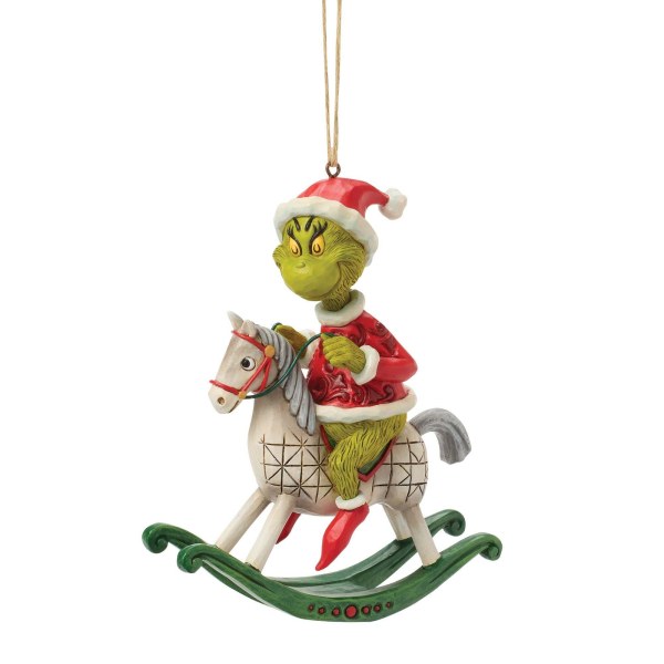 Adorno colgante de El Grinch montando un caballo mecedor - JIM SHORE GRINCH