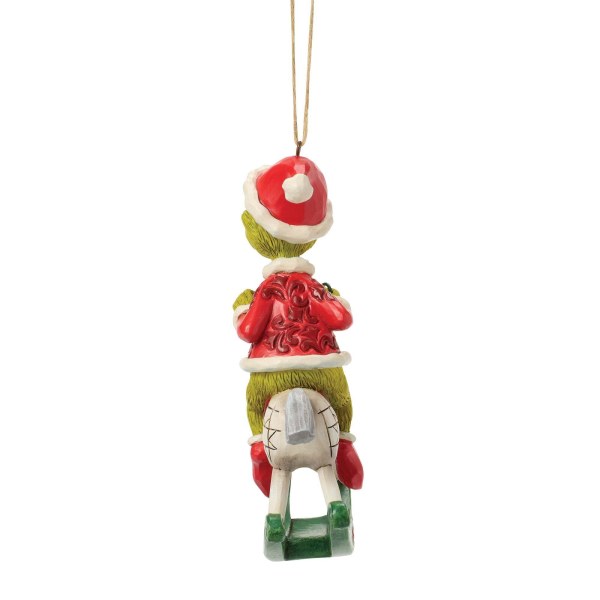 Adorno colgante de El Grinch montando un caballo mecedor - JIM SHORE GRINCH