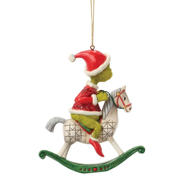 Adorno colgante de El Grinch montando un caballo mecedor - JIM SHORE GRINCH
