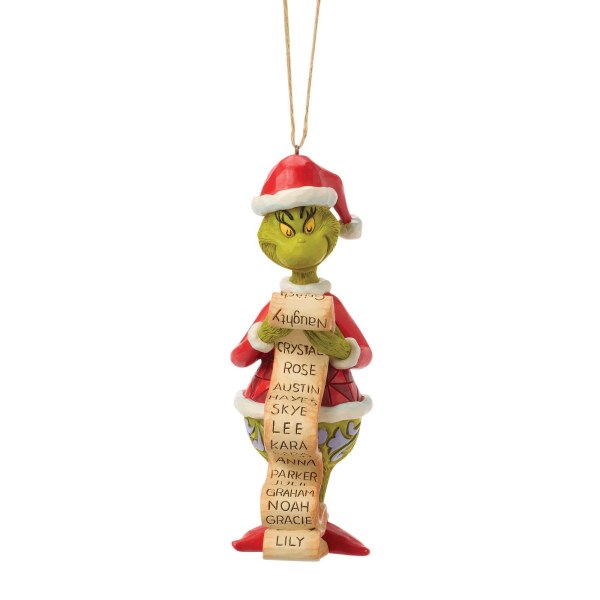 Adorno colgante con la lista del Grinch - JIM SHORE GRINCH