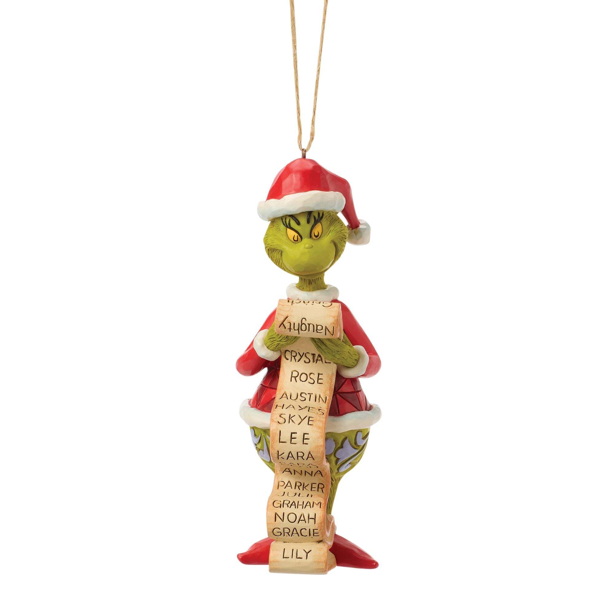 Adorno colgante con la lista del Grinch - JIM SHORE GRINCH
