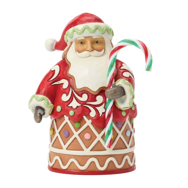 Papá Noel de jengibre con bastón de caramelo (tamaño pinta) - Heartwood Creek