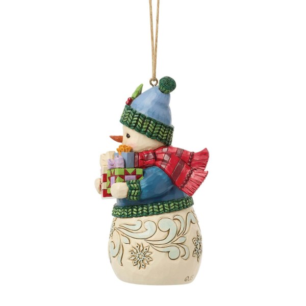 Adorno colgante de muñeco de nieve con regalos - Heartwood Creek