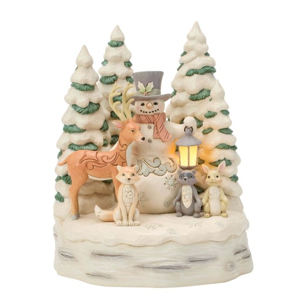 Muñeco de nieve de WhiteWoodland con bosque - Heartwood Creek