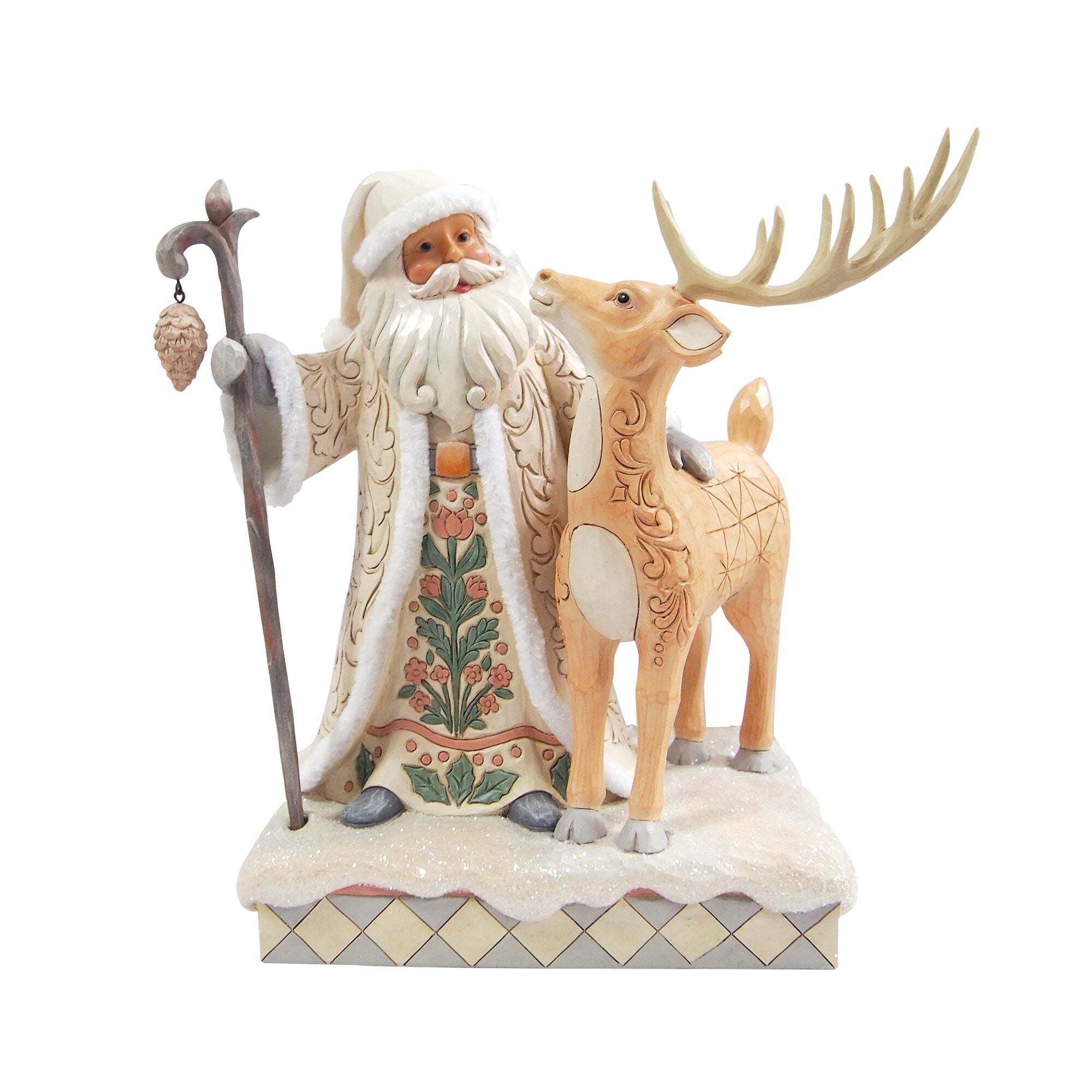 Abrigo de Papá Noel con ribete de piel de ciervo de WhiteWoodland - Heartwood Creek
