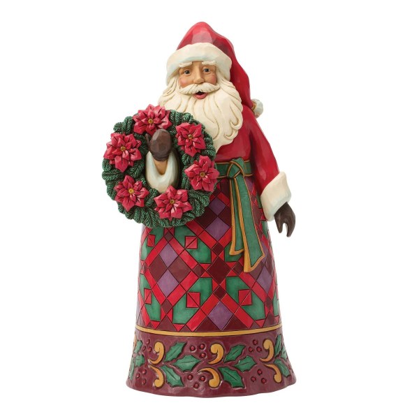 Papá Noel con figura de flor de Pascua - Heartwood Creek