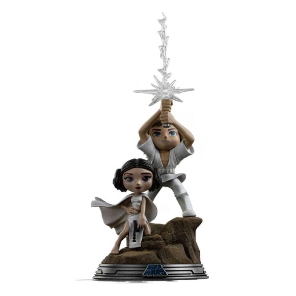 Figura Mini Co. Luke y Leia 30 cm - Iron Studios Star Wars
