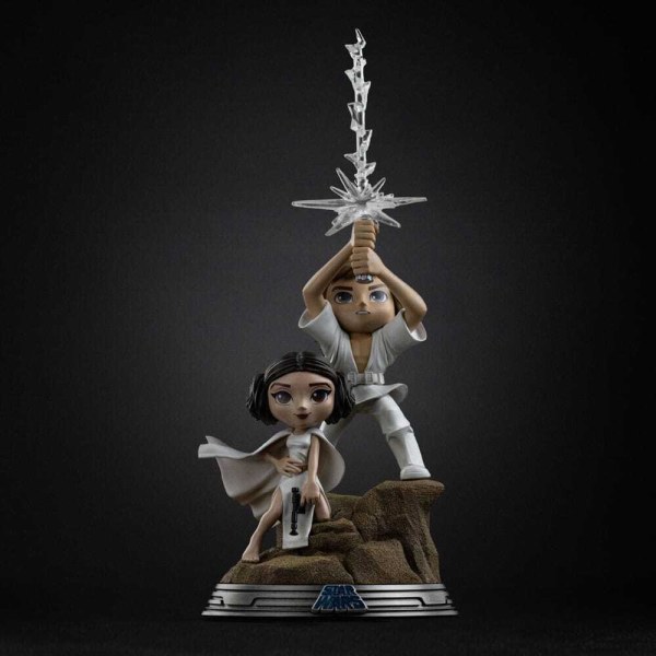 Figura Mini Co. Luke y Leia 30 cm - Iron Studios Star Wars