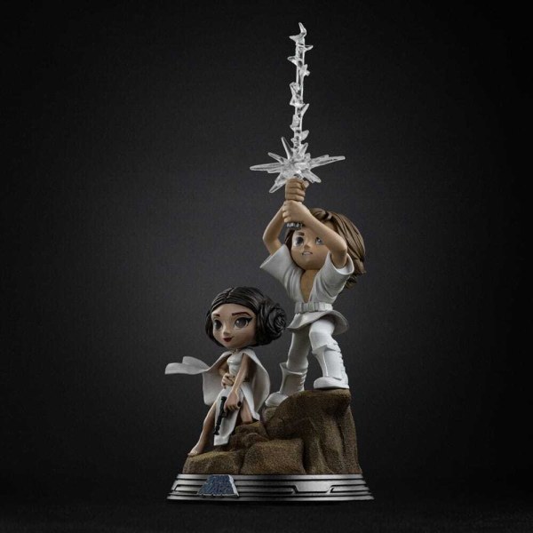 Figura Mini Co. Luke y Leia 30 cm - Iron Studios Star Wars