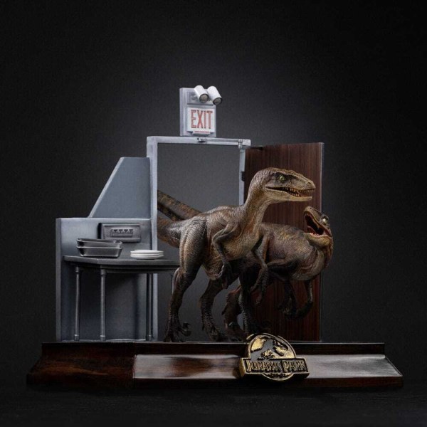 Art Scale Rapaces en la puerta de la cocina 28 cm - Iron Studios Jurassic Park
