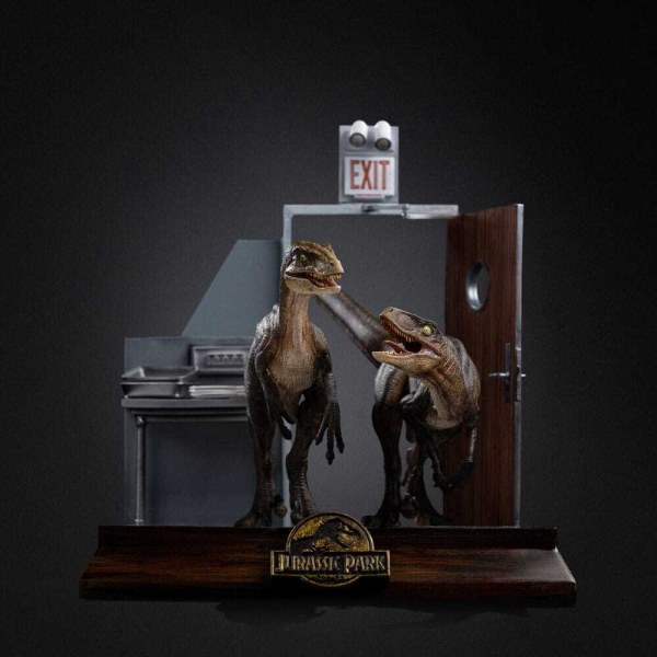 Art Scale Rapaces en la puerta de la cocina 28 cm - Iron Studios Jurassic Park