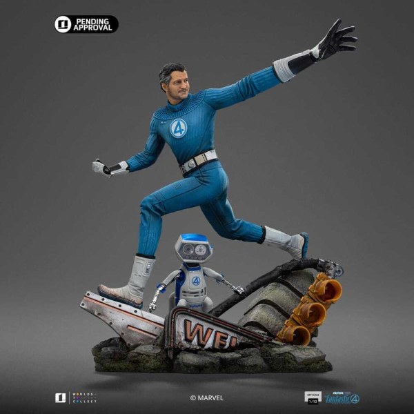 Estatuilla Cuatro Fantásticos 1 10 Scale Mr. Fantastic y HERBIE 26 cm