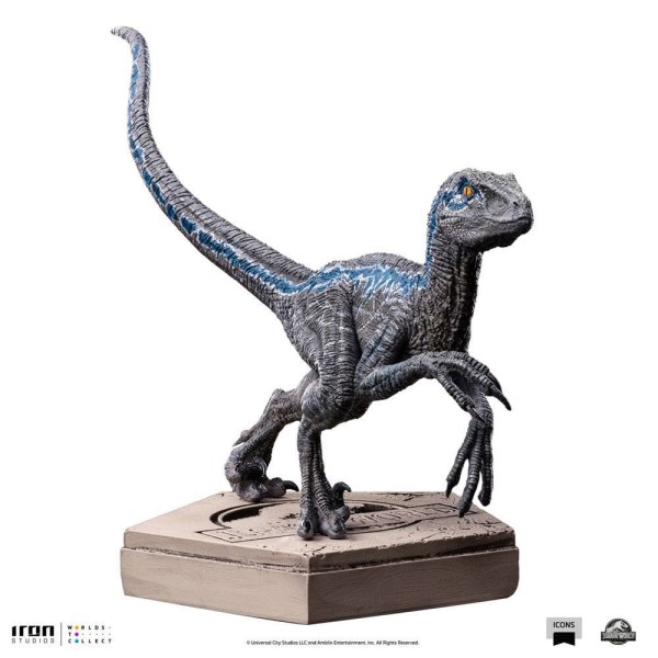 Estatuilla Jurassic World Icons Velociraptor Azul 9 cm