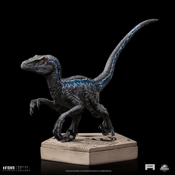 Estatuilla Jurassic World Icons Velociraptor Azul 9 cm