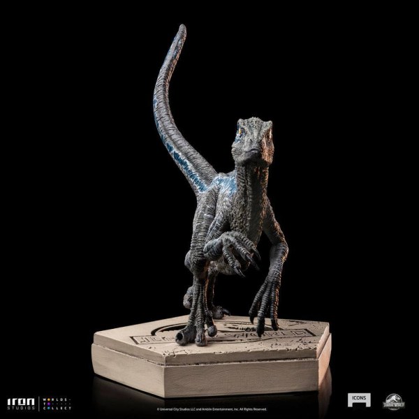 Estatuilla Jurassic World Icons Velociraptor Azul 9 cm