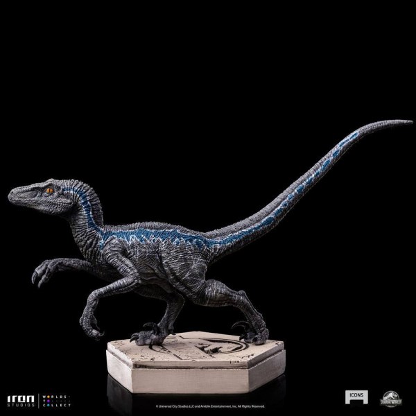 Estatuilla Jurassic World Icons Velociraptor Azul 9 cm