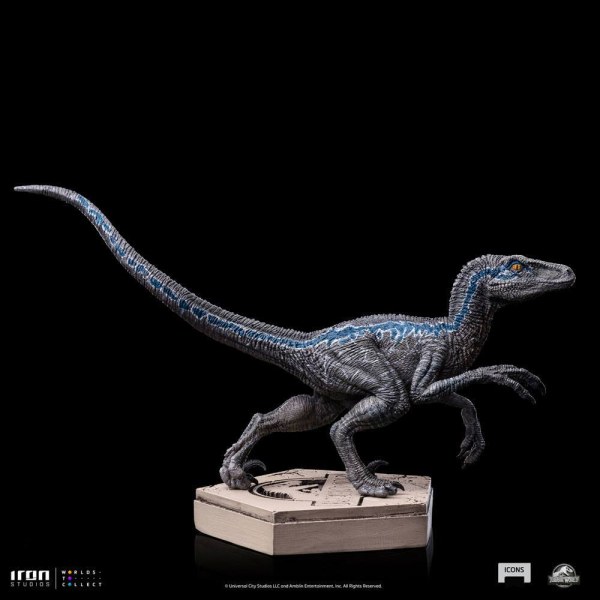 Estatuilla Jurassic World Icons Velociraptor Azul 9 cm