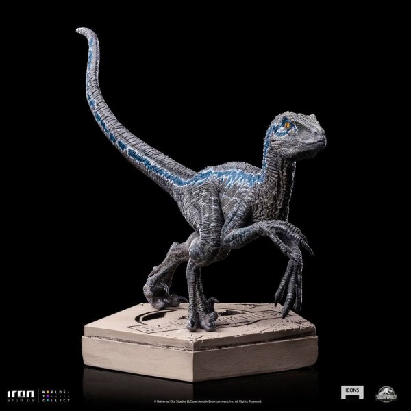 Estatuilla Jurassic World Icons Velociraptor Azul 9 cm