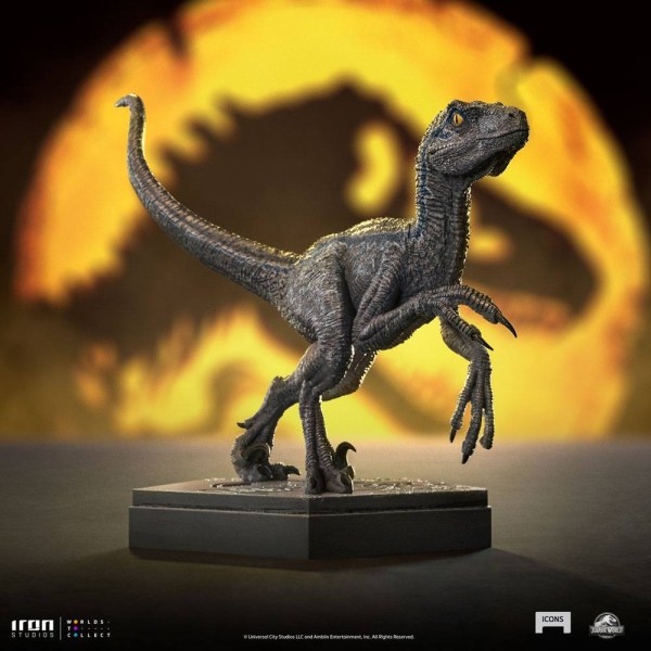 Estatuilla Jurassic World Icons Velociraptor Azul 9 cm