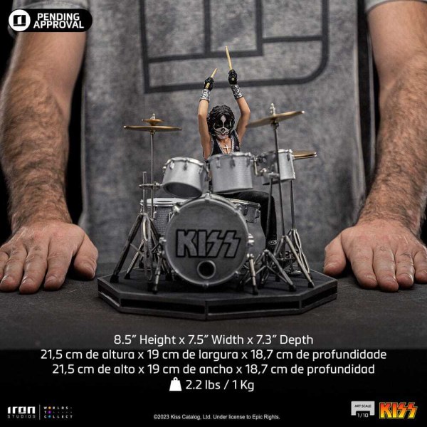 Estatuilla de Kiss Art Scale 1 Peter Criss Edición Limitada 22 cm