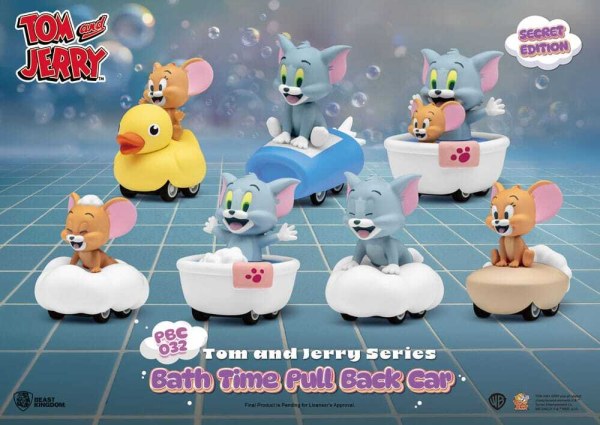Caja sorpresa para la hora del baño con coches de tracción a fricción de Tom Y Jerry (paquete de 6)