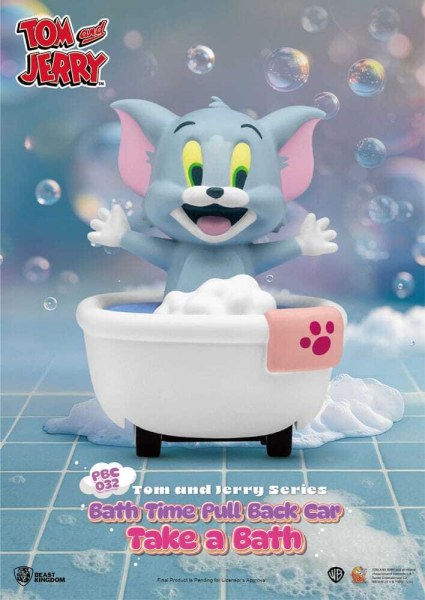Caja sorpresa para la hora del baño con coches de tracción a fricción de Tom Y Jerry (paquete de 6)