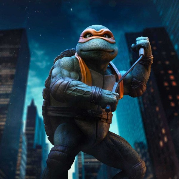 Estatua a escala 1 de las Tortugas Ninja Adolescentes Mutantes, Art Scale Michelangelo, 19 cm