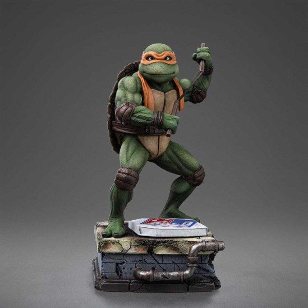 Estatua a escala 1 de las Tortugas Ninja Adolescentes Mutantes, Art Scale Michelangelo, 19 cm