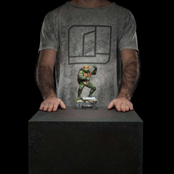 Estatua a escala 1 de las Tortugas Ninja Adolescentes Mutantes, Art Scale Michelangelo, 19 cm
