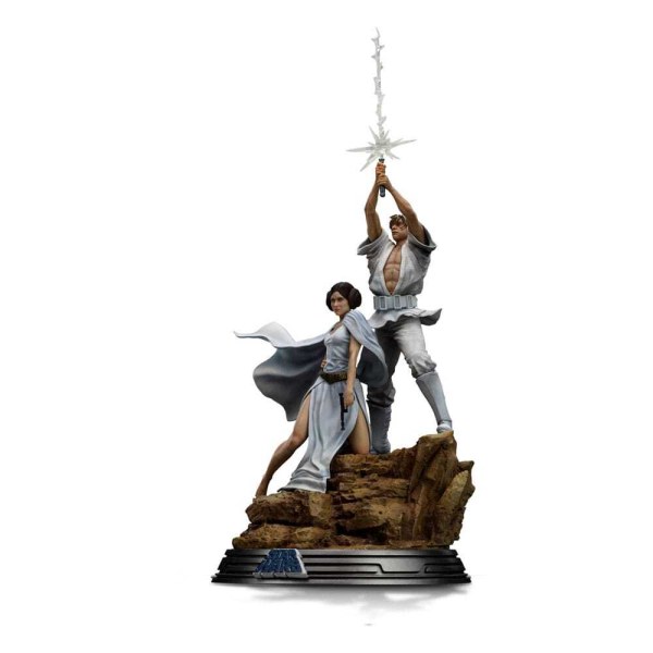 Estatuilla de Star Wars 1:10 Deluxe Art Scale Luke y Leia 41 cm