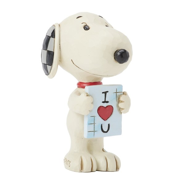 MINI FIGURA DE SNOOPY CON EL LETRERO TE AMO - PEANUTS