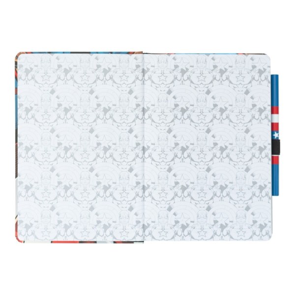 CUADERNO UNIFORME PREMIUM A5 CON BOLÍGRAFO - MARVEL CAPITÁN AMÉRICA