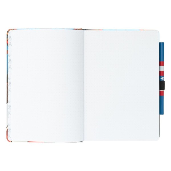 CUADERNO UNIFORME PREMIUM A5 CON BOLÍGRAFO - MARVEL CAPITÁN AMÉRICA