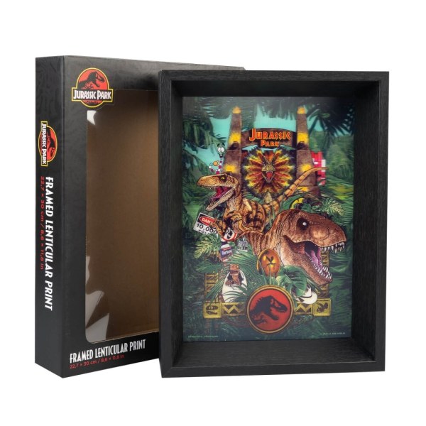 Impresión lenticular enmarcada de Jurassic Park