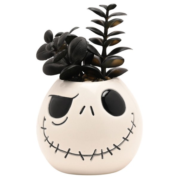 Maceta de Jack de Nightmare Before Christmas de Disney con planta artificial