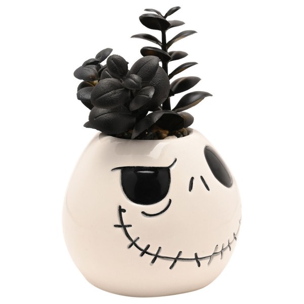 Maceta de Jack de Nightmare Before Christmas de Disney con planta artificial