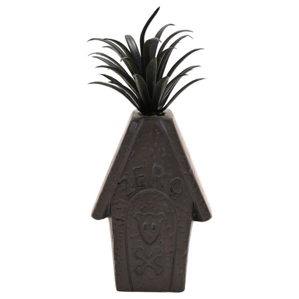 Maceta con forma de ataúd de Zero de Pesadilla Nightmare Before Christmas de Disney con planta artificial.