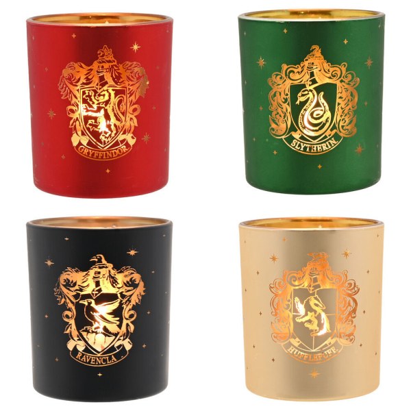 Juego de 4 portavelas de casas - Harry Potter