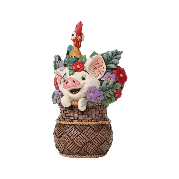 Cesta de flores Pua y Hei Hei Vaiana - Disney Traditions