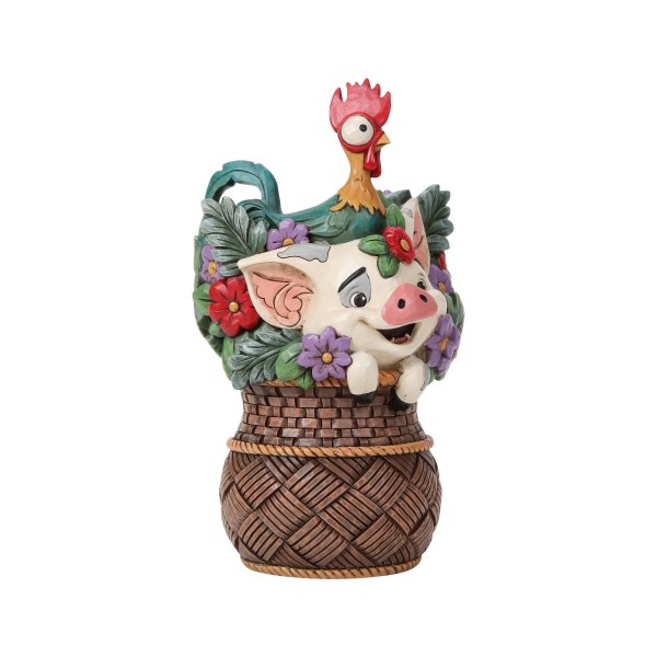 Cesta de flores Pua y Hei Hei Vaiana - Disney Traditions