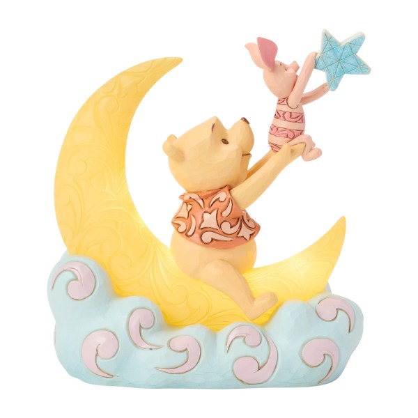 Winnie the Pooh y Piglet en una luna LED - Disney Traditions