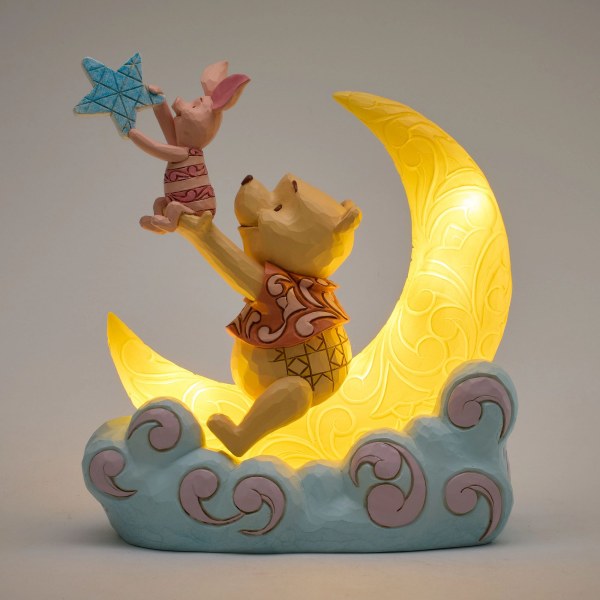 Winnie the Pooh y Piglet en una luna LED - Disney Traditions
