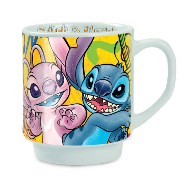 Taza Stitch & Angel amarilla 350ml - Egan Disney Home