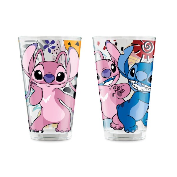 Set de 2 vasos de cristal Stitch & Angel de 310 ml - Egan Disney Home