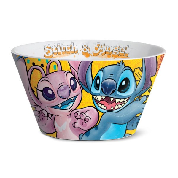 Bol Stitch & Angel amarillo 550 ml - Egan Disney Home