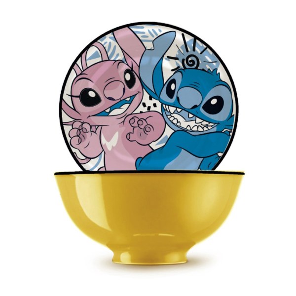 Bol pequeño Stitch & Angel amarillo 300 ml - Egan Disney Home