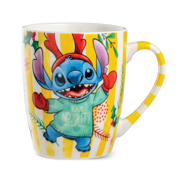 Taza Stitch Navidad amarilla 450ml - Egan Disney Home