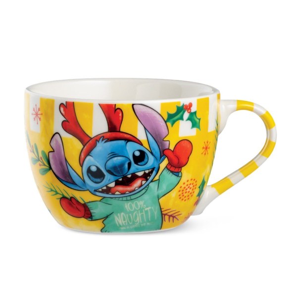 Taza de desayuno Stitch Navidad amarillo 520 ml - Egan Disney Home